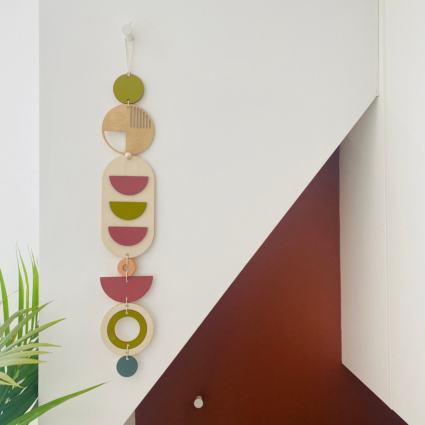 Modern Wall Art - Geometric Artwork - Minimal Home Decor - New Home Trend - Slim Centre Piece Art - Long Wall Tapestry - Wood Art