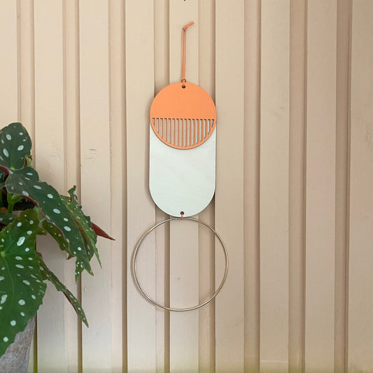 Minimalistic Orange Art - Contemporary Art - Coral Wall Hanging - Modern Simple Decor - Unique Home Decor - Small Wall Hanging - Plain