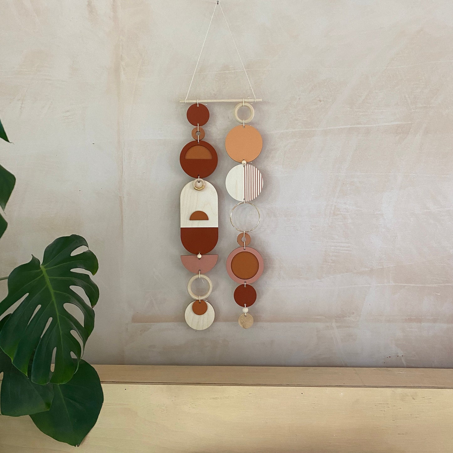 Modern Wall Art - Geometric Artwork - Minimal Home Decor - New Home Trend - Unique Centre Piece Art - Long Wall Tapestry - Wood Art