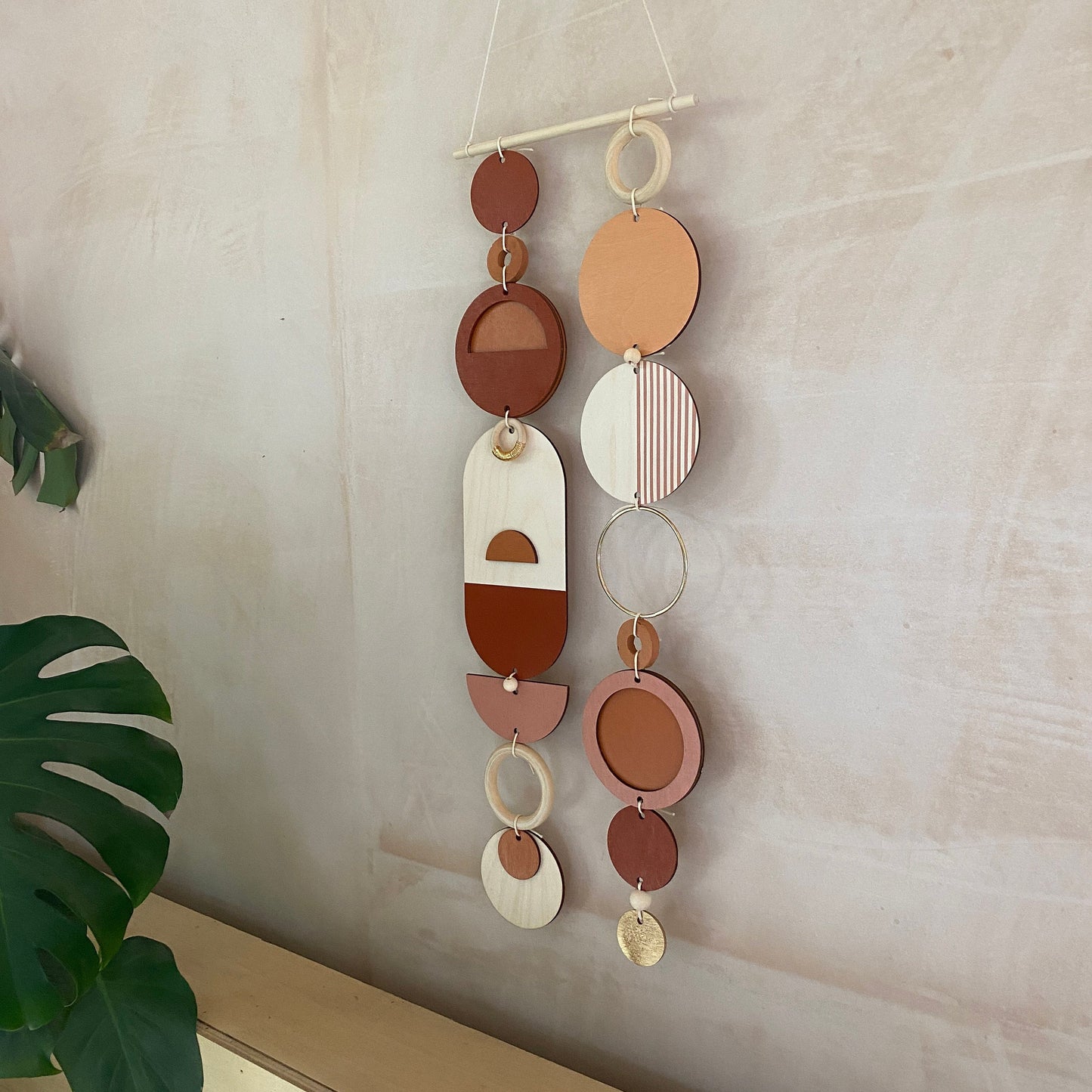 Modern Wall Art - Geometric Artwork - Minimal Home Decor - New Home Trend - Unique Centre Piece Art - Long Wall Tapestry - Wood Art