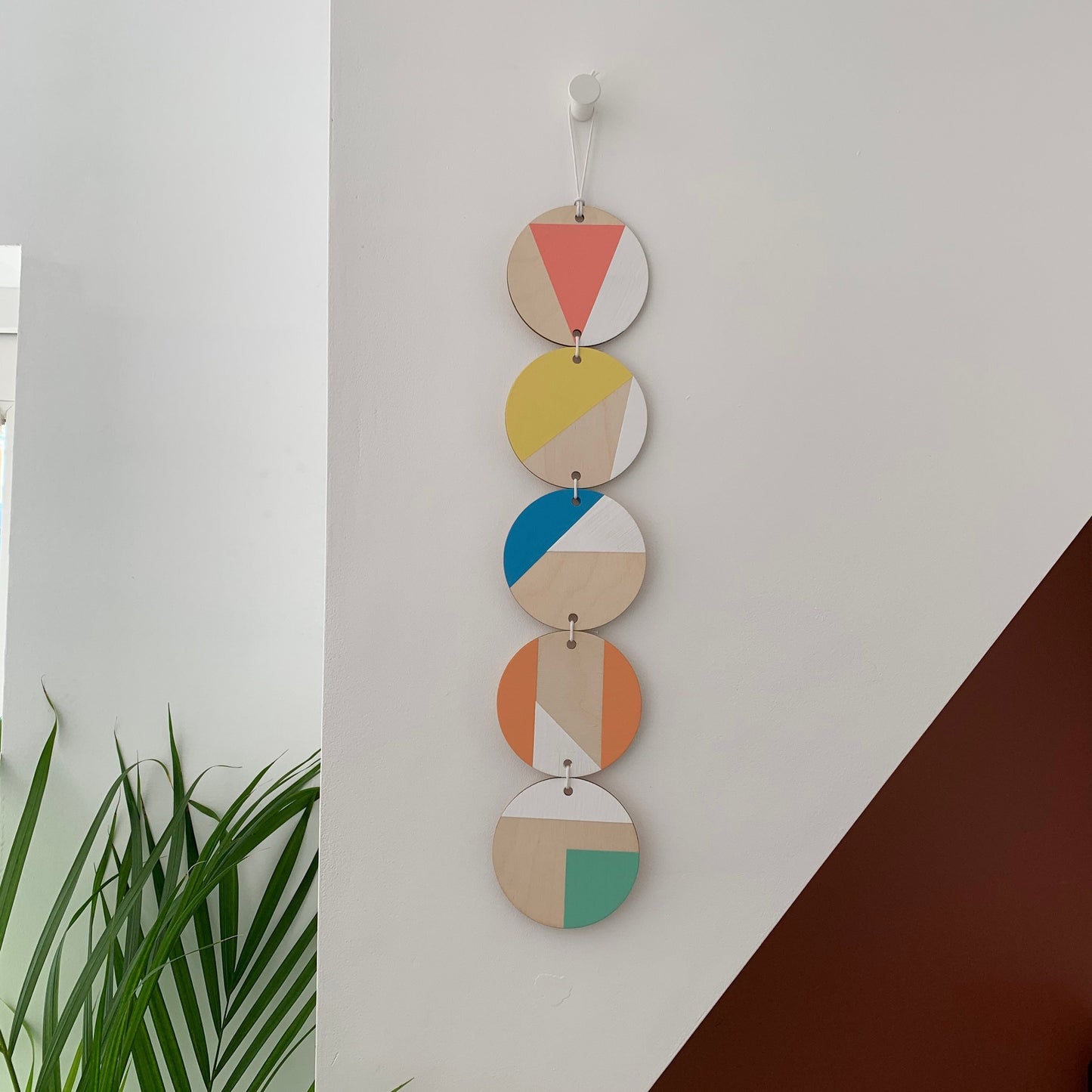 Wall hanging - Colourful Geometric Art - Plywood Decor - Scandi Hygge Boho - Wall Hanging - WallArt multi - Bright Retro Colours - 80s style