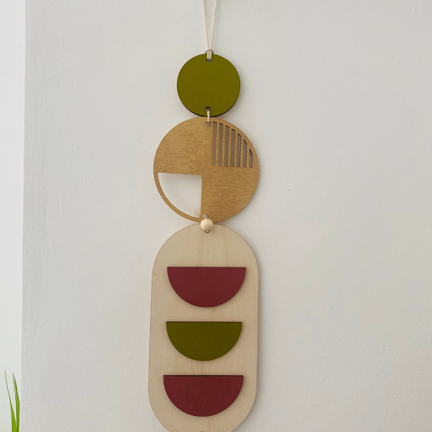 Modern Wall Art - Geometric Artwork - Minimal Home Decor - New Home Trend - Slim Centre Piece Art - Long Wall Tapestry - Wood Art