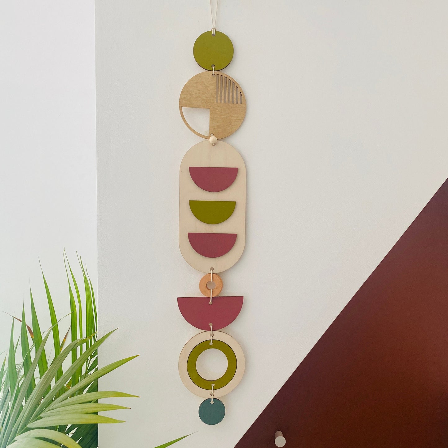 Modern Wall Art - Geometric Artwork - Minimal Home Decor - New Home Trend - Slim Centre Piece Art - Long Wall Tapestry - Wood Art