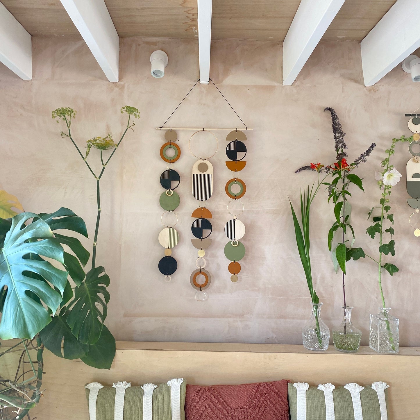 Contemporary Wall Art - Geometric Artwork - Minimalist Home Decor - Custom Wall Art - Unique Centre Piece Art - Mix Wall Tapestry - Wood Art