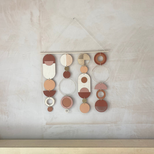 Warm Geometric Wall Art - Statement Artwork - Contemporary Home Decor - Custom Wall Art - Unique Centre Piece Art - Wall Tapestry - Wood Art