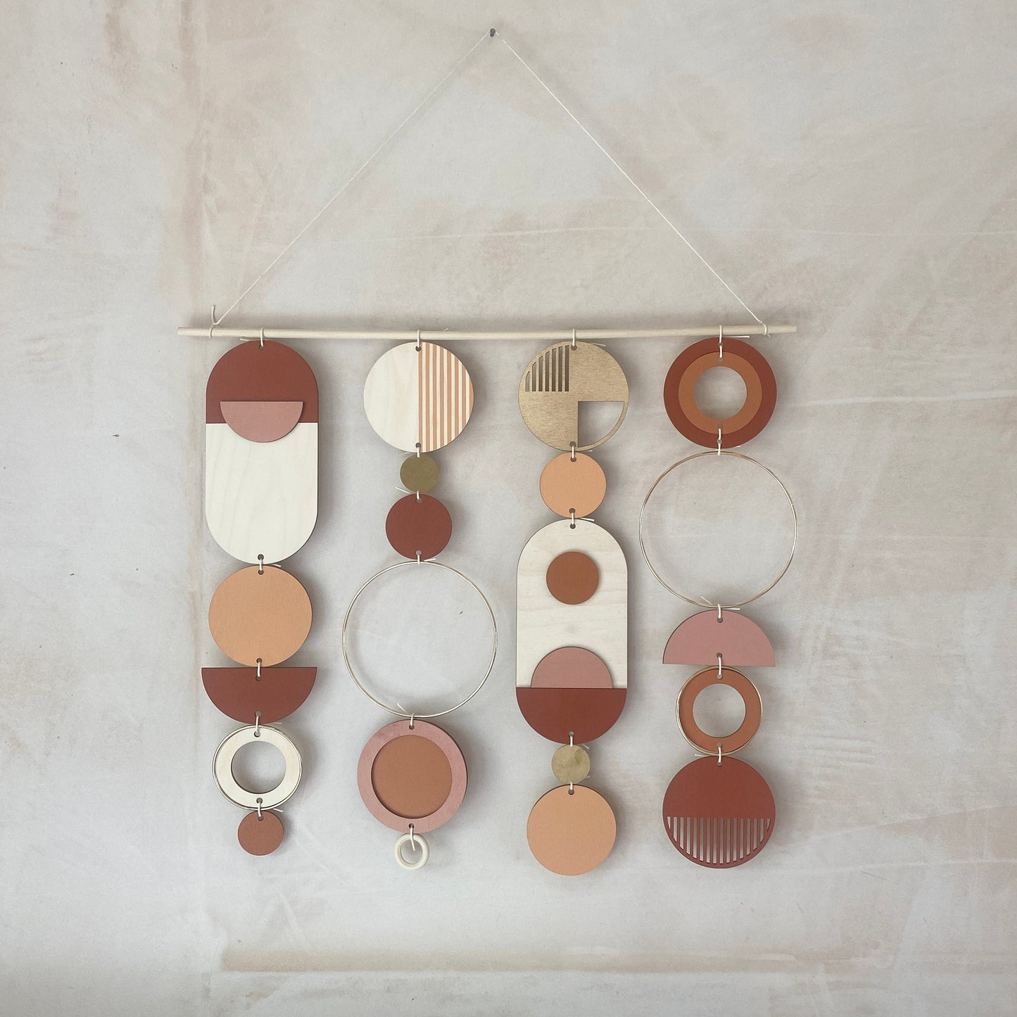 Warm Geometric Wall Art - Statement Artwork - Contemporary Home Decor - Custom Wall Art - Unique Centre Piece Art - Wall Tapestry - Wood Art