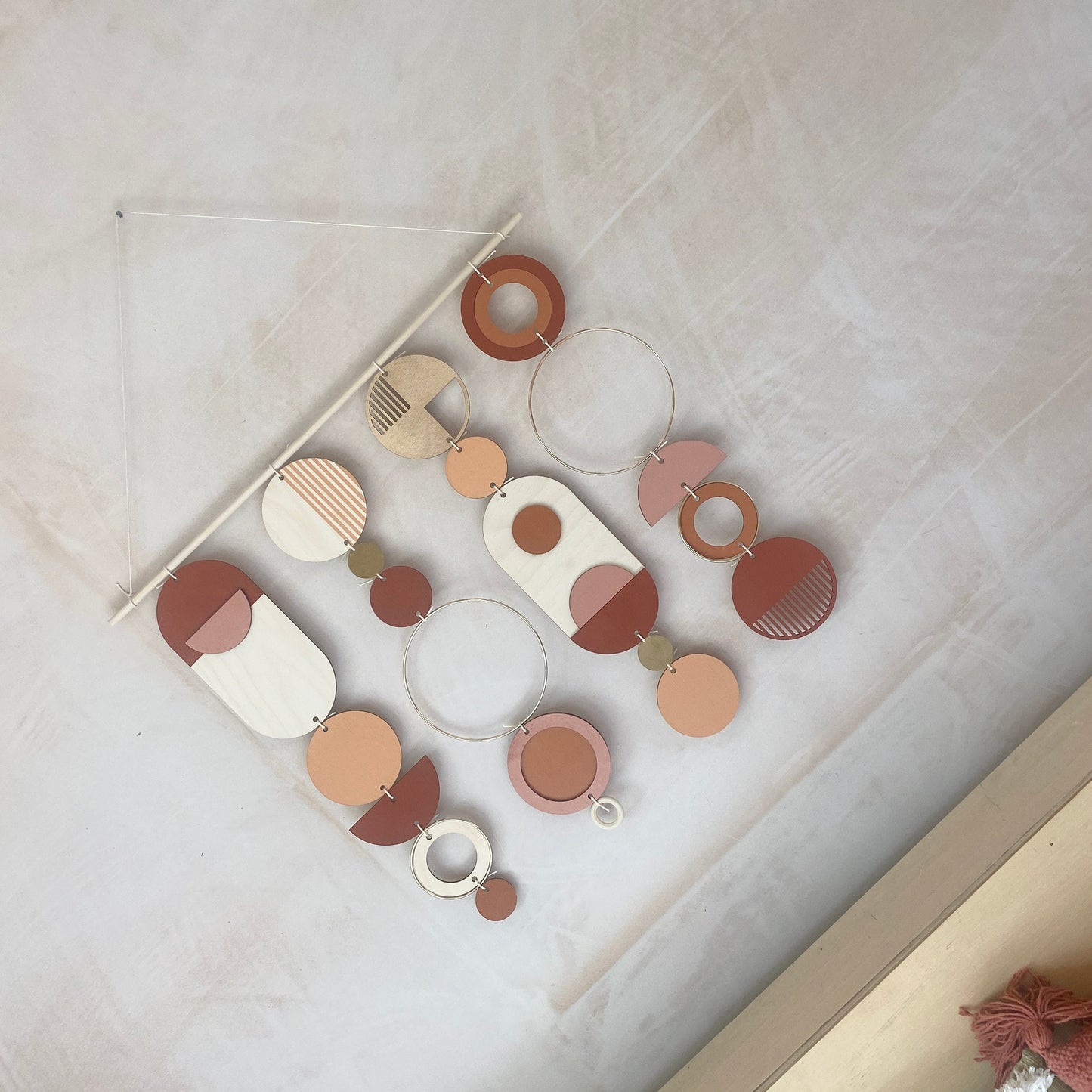 Warm Geometric Wall Art - Statement Artwork - Contemporary Home Decor - Custom Wall Art - Unique Centre Piece Art - Wall Tapestry - Wood Art