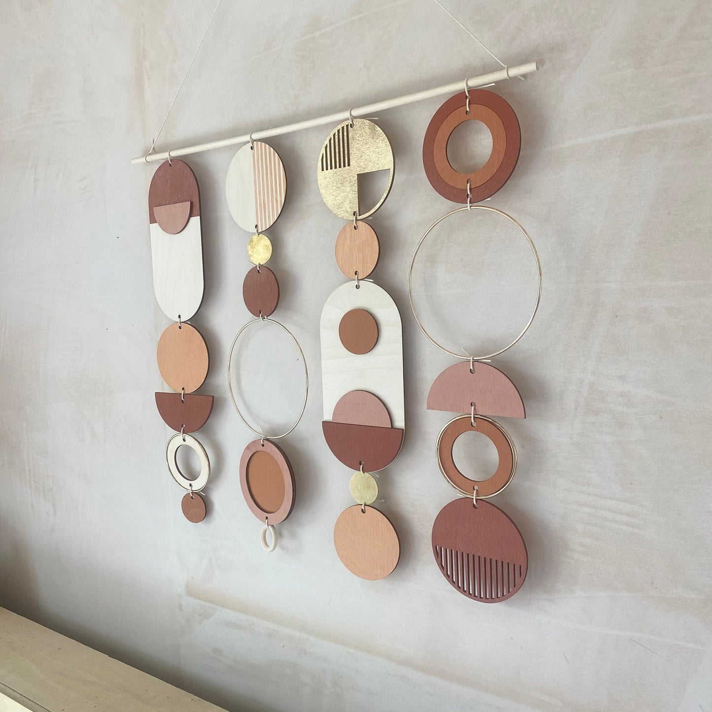 Warm Geometric Wall Art - Statement Artwork - Contemporary Home Decor - Custom Wall Art - Unique Centre Piece Art - Wall Tapestry - Wood Art