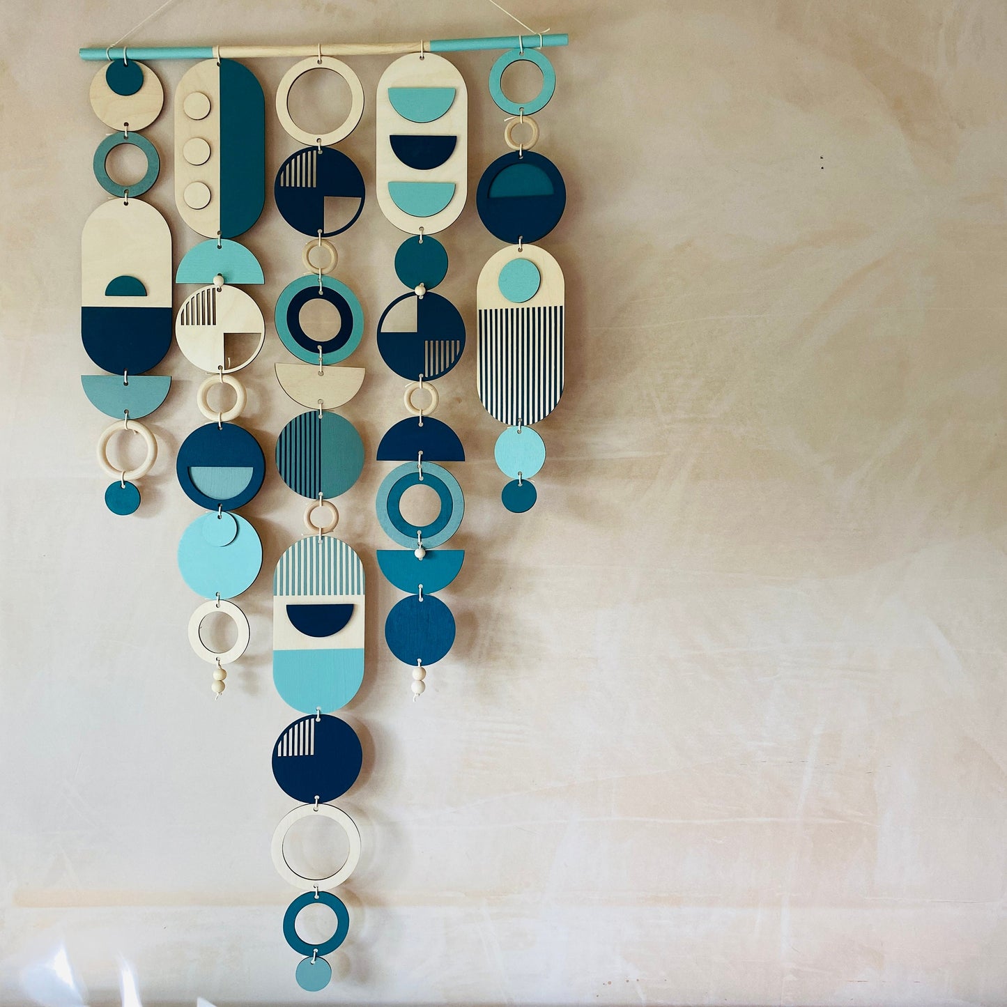 Large Blue Wall Art - Geometric Artwork - Minimal Home Decor - Ocean Wall Art - Large Centre Piece Art - Big Wall Tapestry - New Art Deco