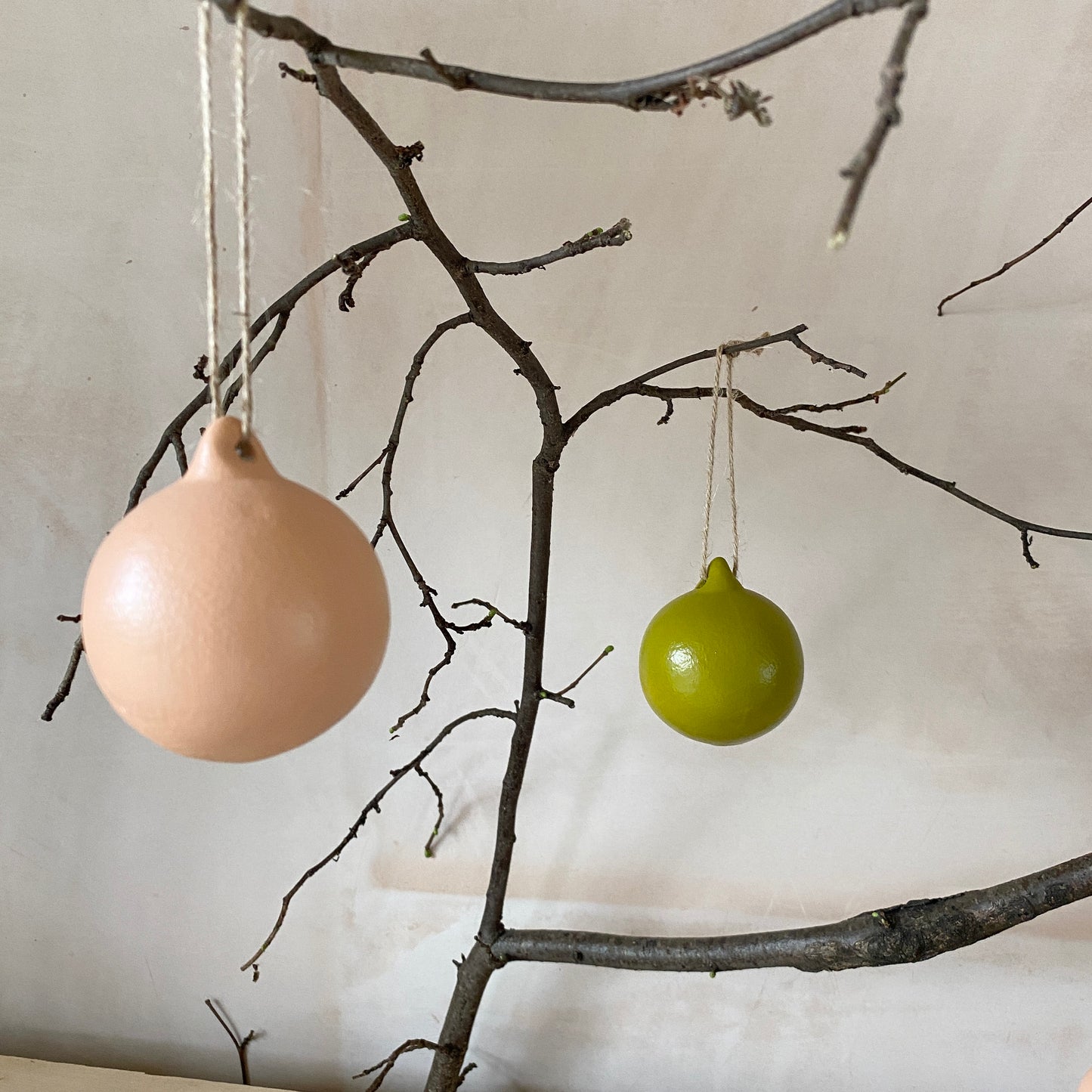 Set of 6 Eclectic Ceramic Baubles - Ceramic Ornament - Christmas Tree Decoration - Hand Painted - Green Baubles - Bright Baubles - 6cm