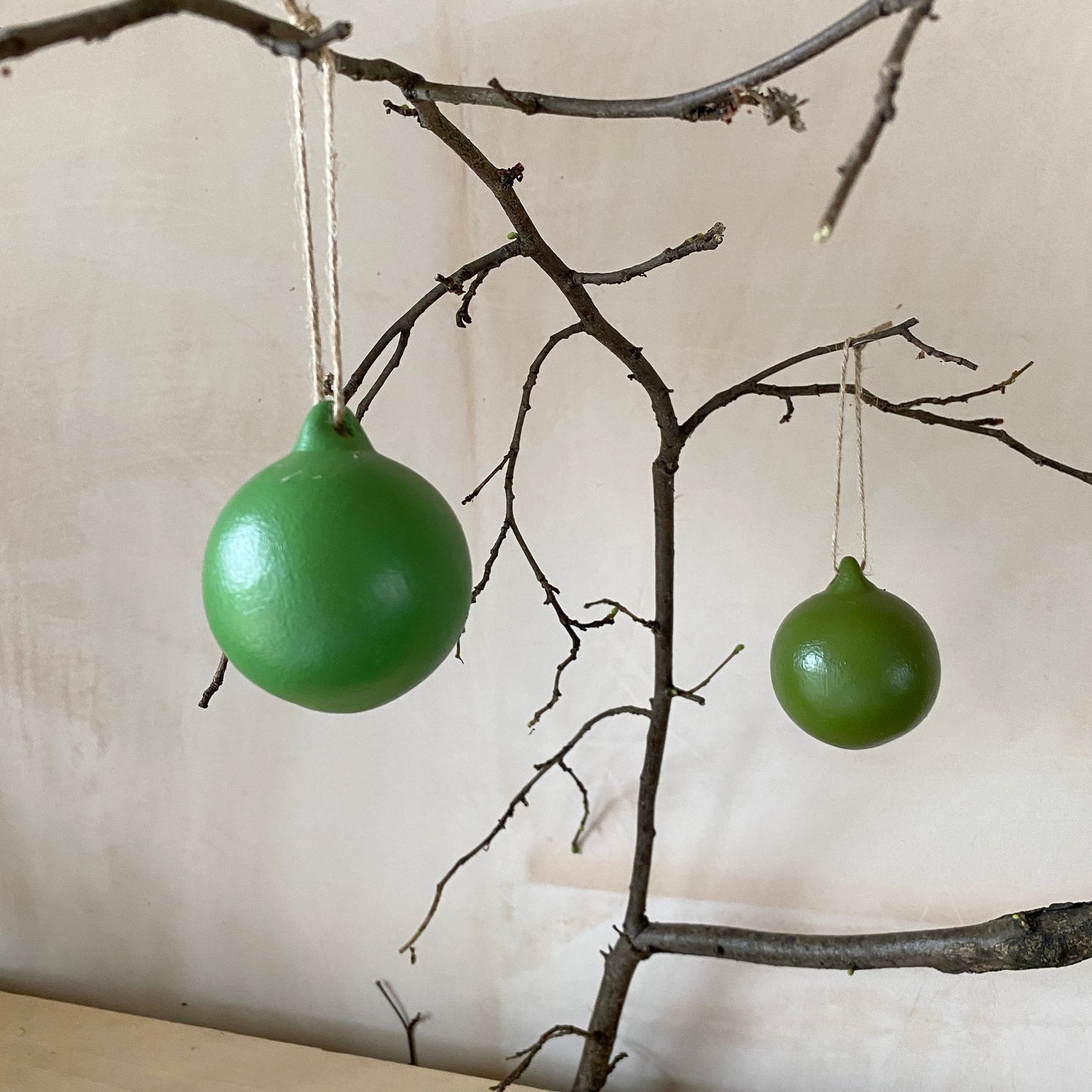 Set of 6 Green Ceramic Baubles - Ceramic Ornament - Christmas Tree Decoration - Hand Painted - Green Tones Baubles - Forest Baubles - 6cm