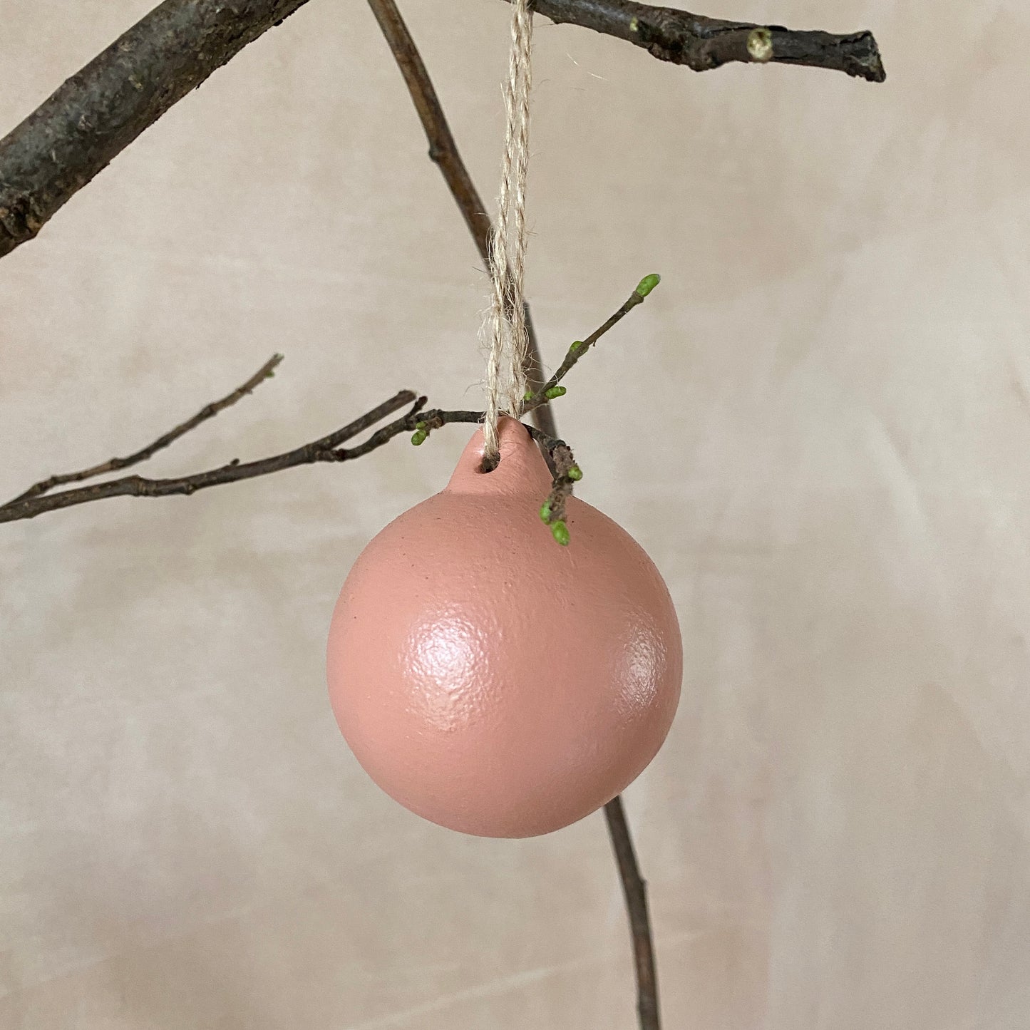 Set of 6 Warm Ceramic Baubles - Ceramic Ornament - Christmas Tree Decoration - Autumn Fall - Hand Painted - Pink Baubles - Red Baubles - 6cm