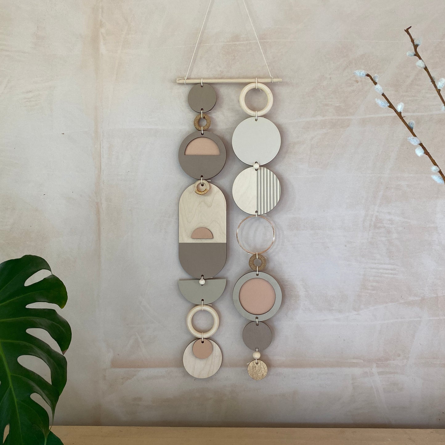 Modern Wall Art - Geometric Artwork - Minimal Home Decor - New Home Trend - Unique Centre Piece Art - Long Wall Tapestry - Wood Art