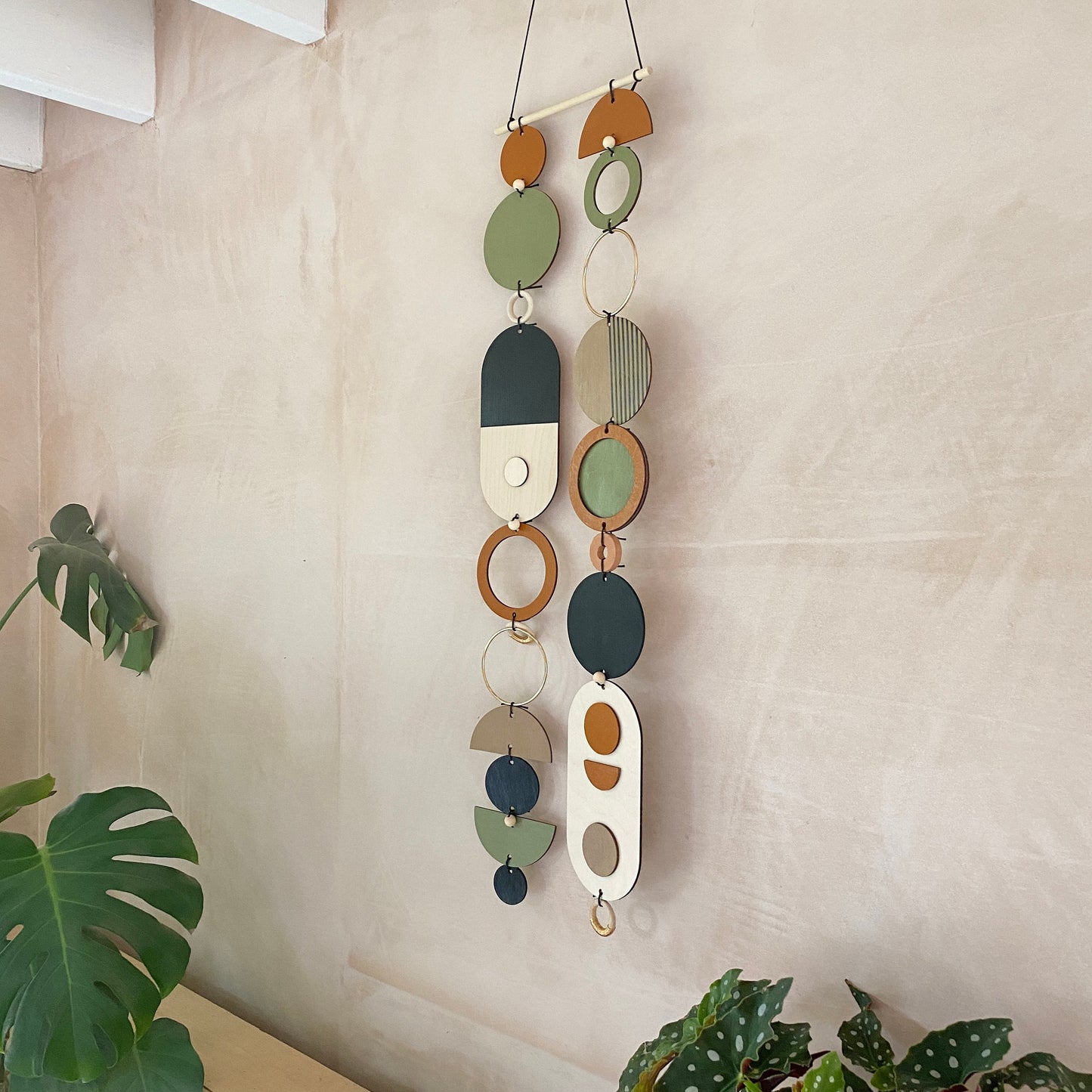 Longer Wall Art - Geometric Artwork - Minimal Home Decor - New Home Trend - Slim Centre Piece Art - Thin Wall Tapestry - Wood Art