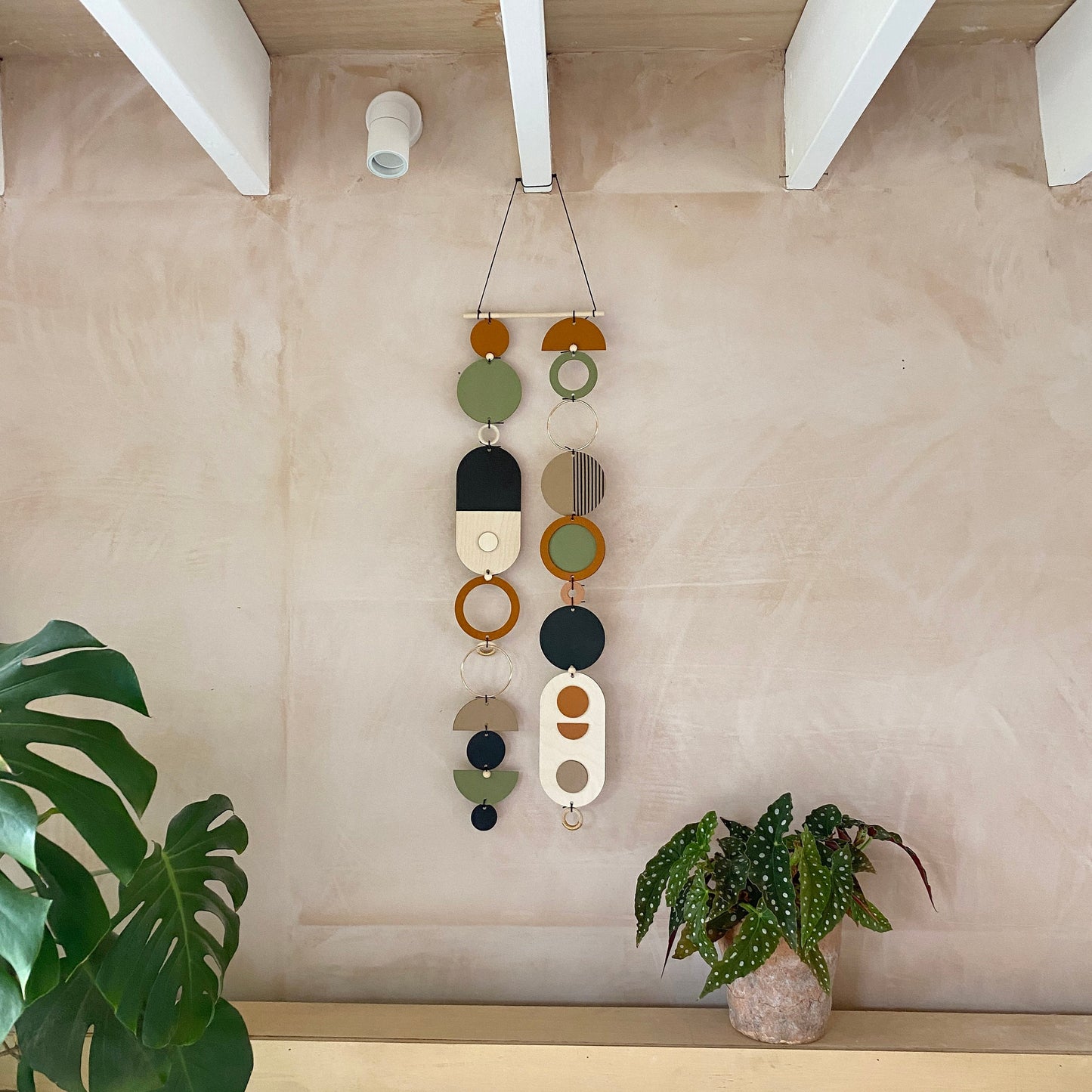 Longer Wall Art - Geometric Artwork - Minimal Home Decor - New Home Trend - Slim Centre Piece Art - Thin Wall Tapestry - Wood Art