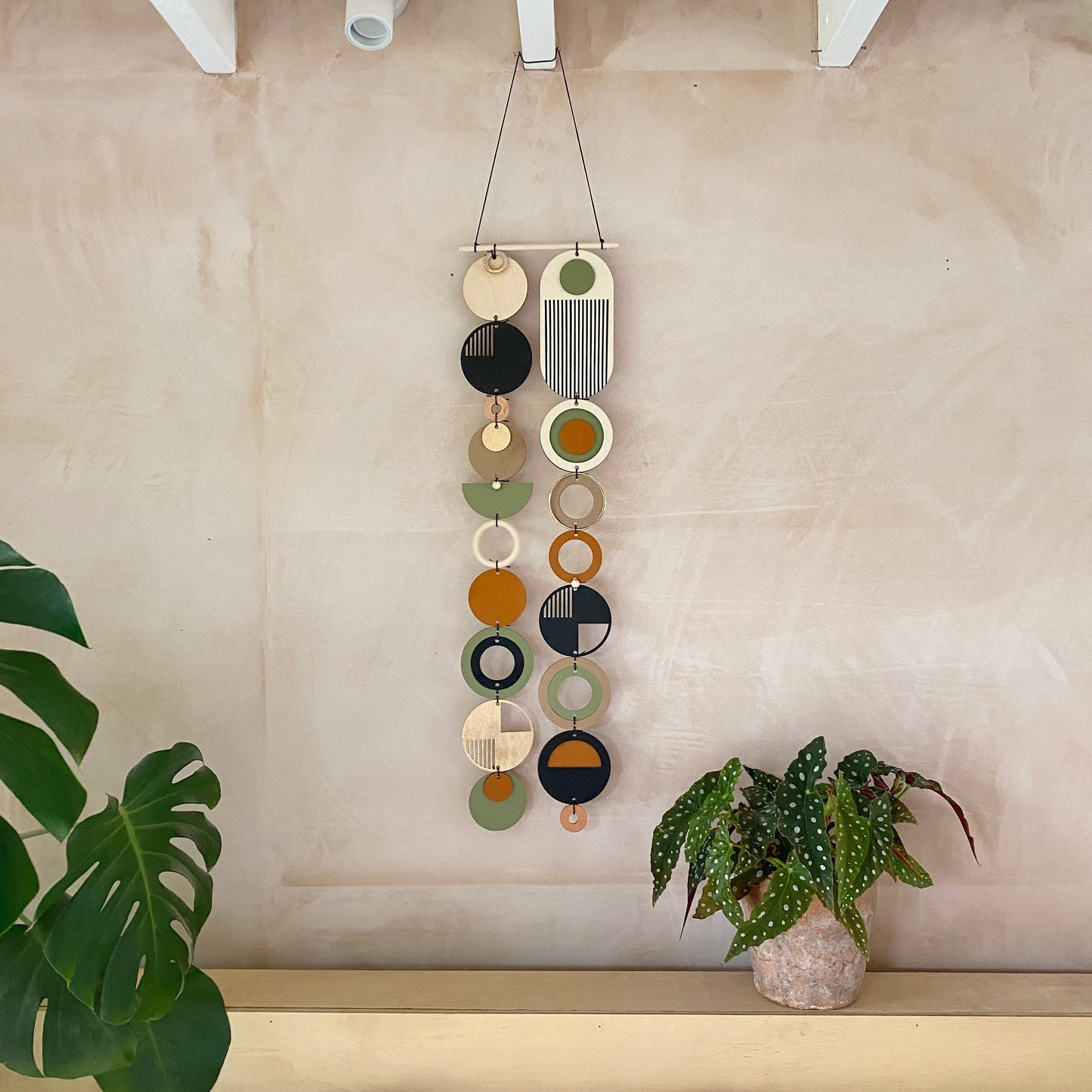 Longer Wall Art - Geometric Artwork - Minimal Home Decor - New Home Trend - Slim Centre Piece Art - Thin Wall Tapestry - Wood Art