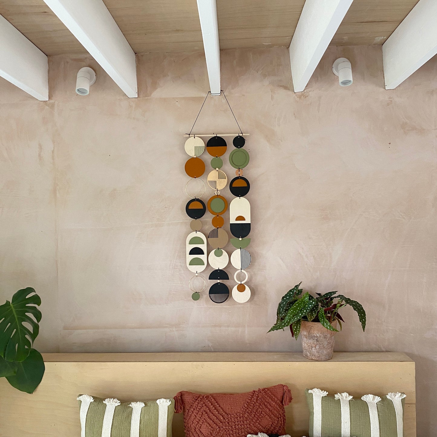 Longer Wall Art - Geometric Artwork - Minimal Home Decor - New Home Trend - Slim Centre Piece Art - Thin Wall Tapestry - Wood Art