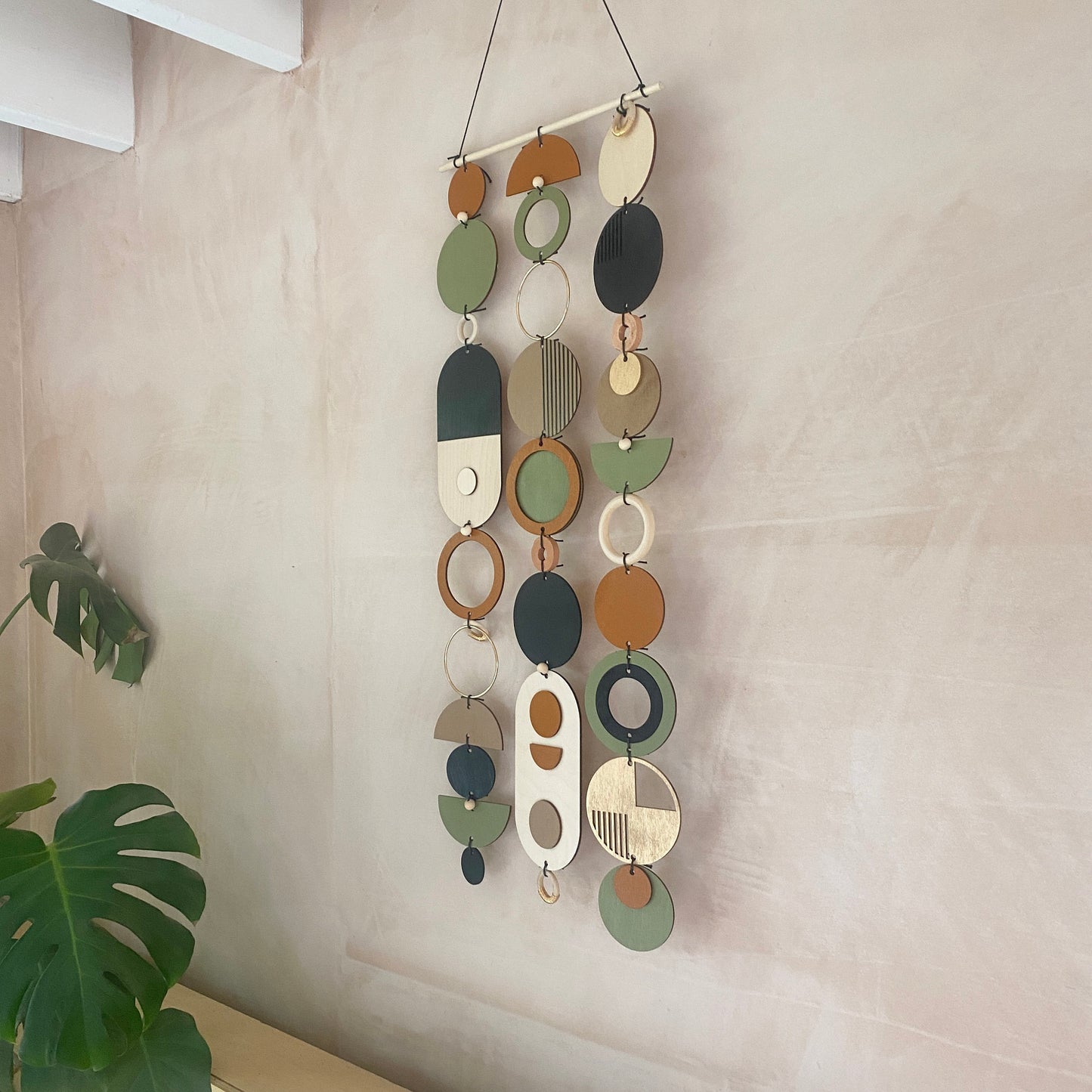 Longer Wall Art - Geometric Artwork - Minimal Home Decor - New Home Trend - Slim Centre Piece Art - Thin Wall Tapestry - Wood Art