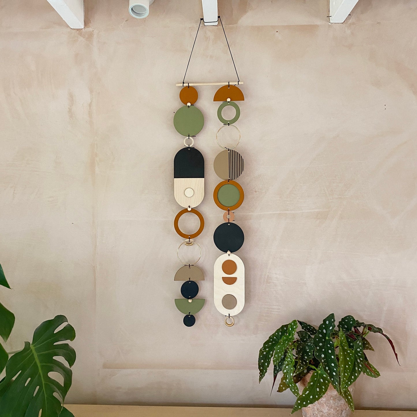 Longer Wall Art - Geometric Artwork - Minimal Home Decor - New Home Trend - Slim Centre Piece Art - Thin Wall Tapestry - Wood Art