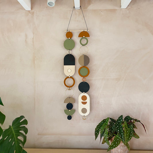 Longer Wall Art - Geometric Artwork - Minimal Home Decor - New Home Trend - Slim Centre Piece Art - Thin Wall Tapestry - Wood Art