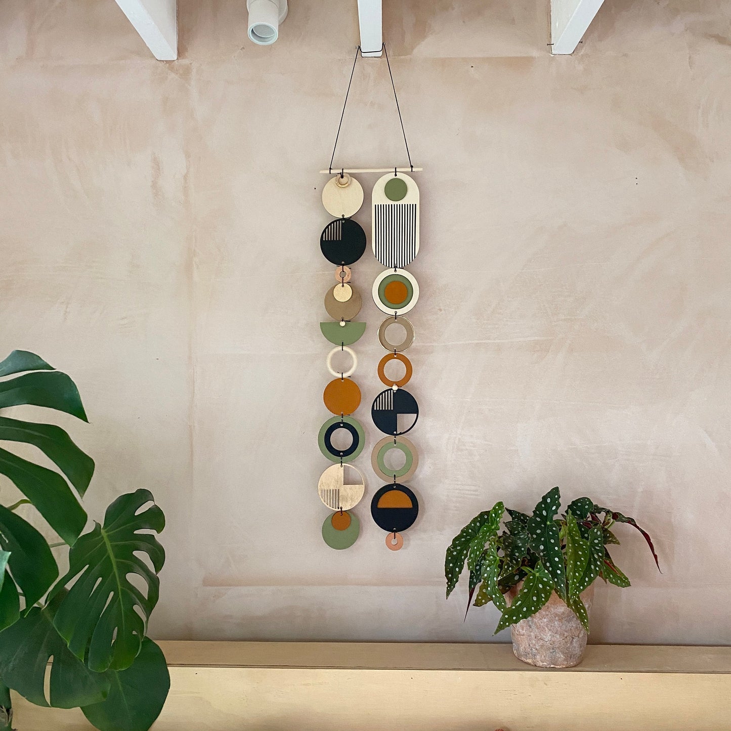 Longer Wall Art - Geometric Artwork - Minimal Home Decor - New Home Trend - Slim Centre Piece Art - Thin Wall Tapestry - Wood Art