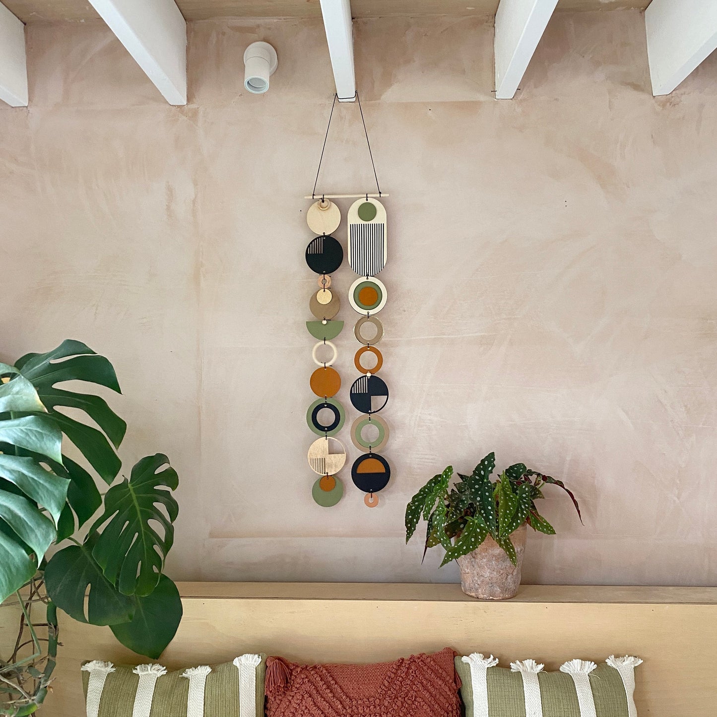 Longer Wall Art - Geometric Artwork - Minimal Home Decor - New Home Trend - Slim Centre Piece Art - Thin Wall Tapestry - Wood Art