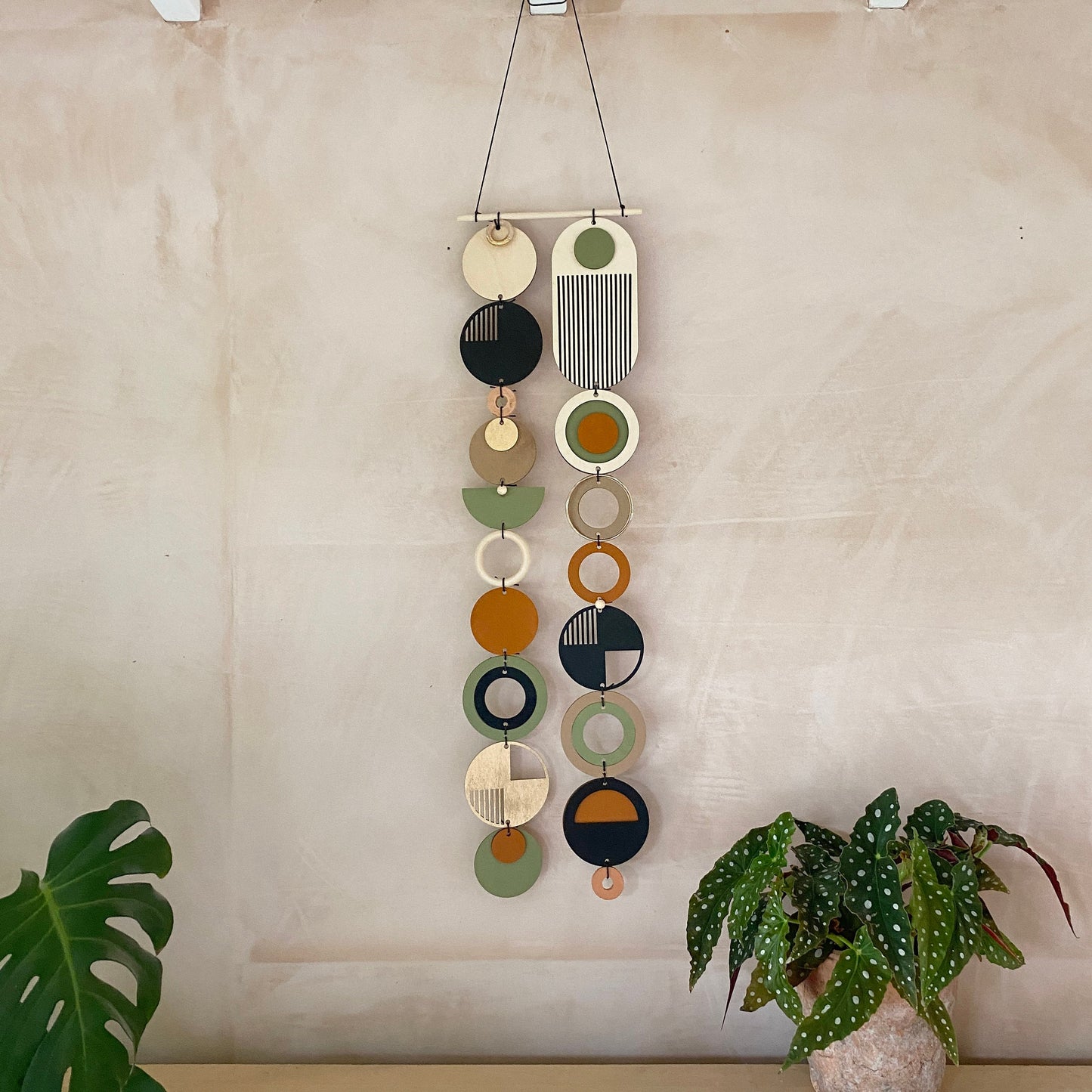 Longer Wall Art - Geometric Artwork - Minimal Home Decor - New Home Trend - Slim Centre Piece Art - Thin Wall Tapestry - Wood Art