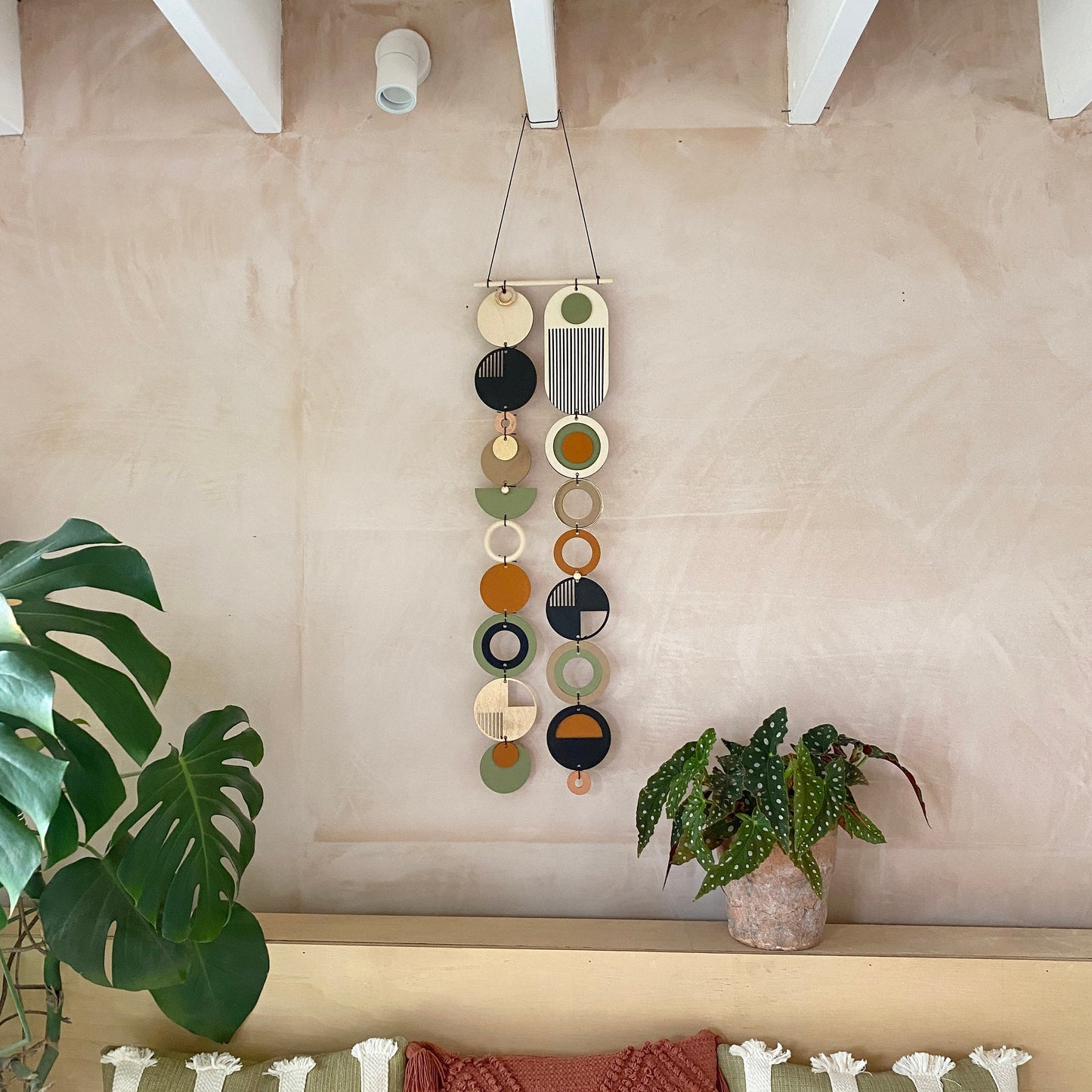 Longer Wall Art - Geometric Artwork - Minimal Home Decor - New Home Trend - Slim Centre Piece Art - Thin Wall Tapestry - Wood Art