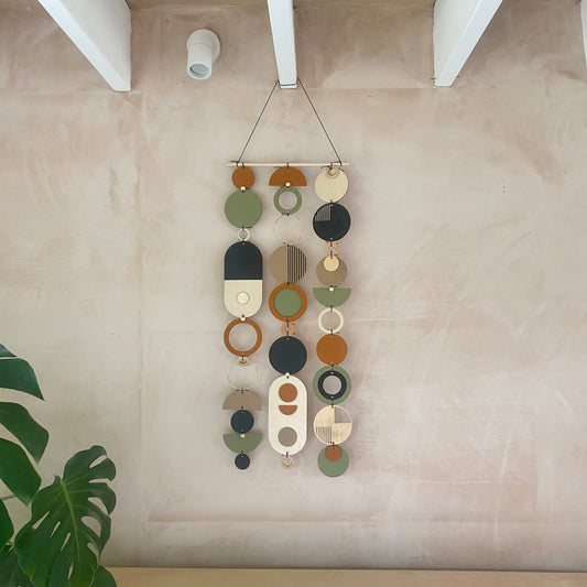 Longer Wall Art - Geometric Artwork - Minimal Home Decor - New Home Trend - Slim Centre Piece Art - Thin Wall Tapestry - Wood Art