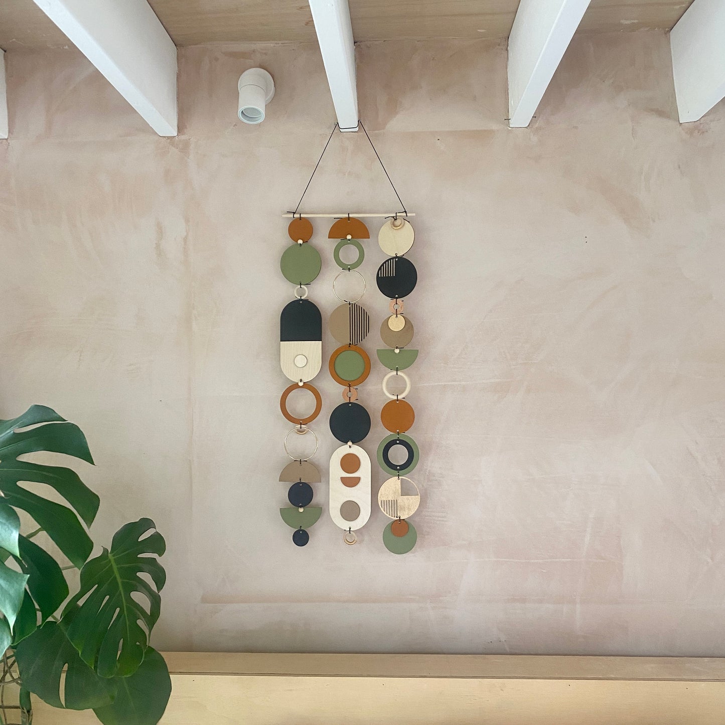 Longer Wall Art - Geometric Artwork - Minimal Home Decor - New Home Trend - Slim Centre Piece Art - Thin Wall Tapestry - Wood Art