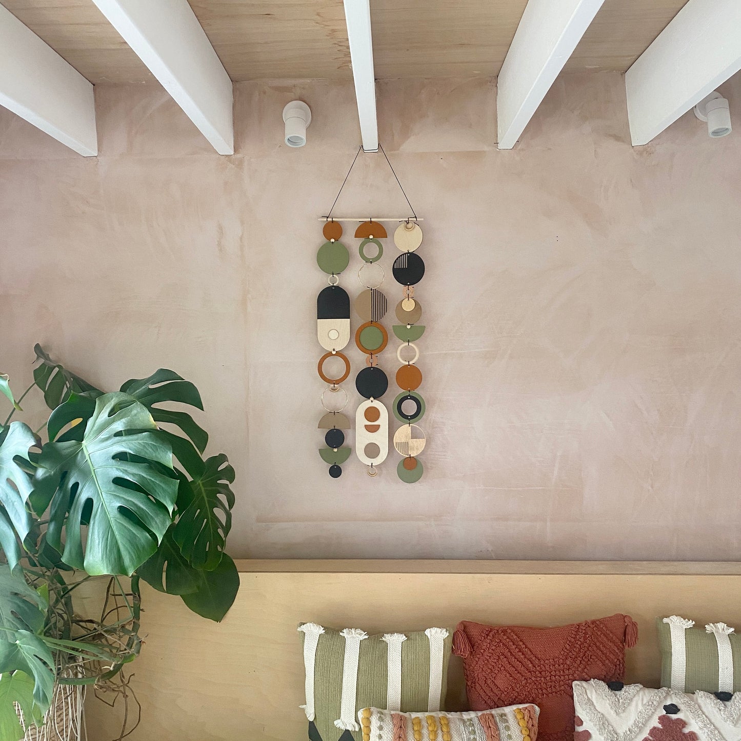 Longer Wall Art - Geometric Artwork - Minimal Home Decor - New Home Trend - Slim Centre Piece Art - Thin Wall Tapestry - Wood Art