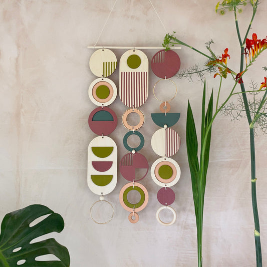 Large Modern Eclectic Wall Art Wooden Decor - Different Artwork - Minimalist Home Decor - Bright home Decor- Unique Centre Piece Art - large Wall Tapestry - Wood Art