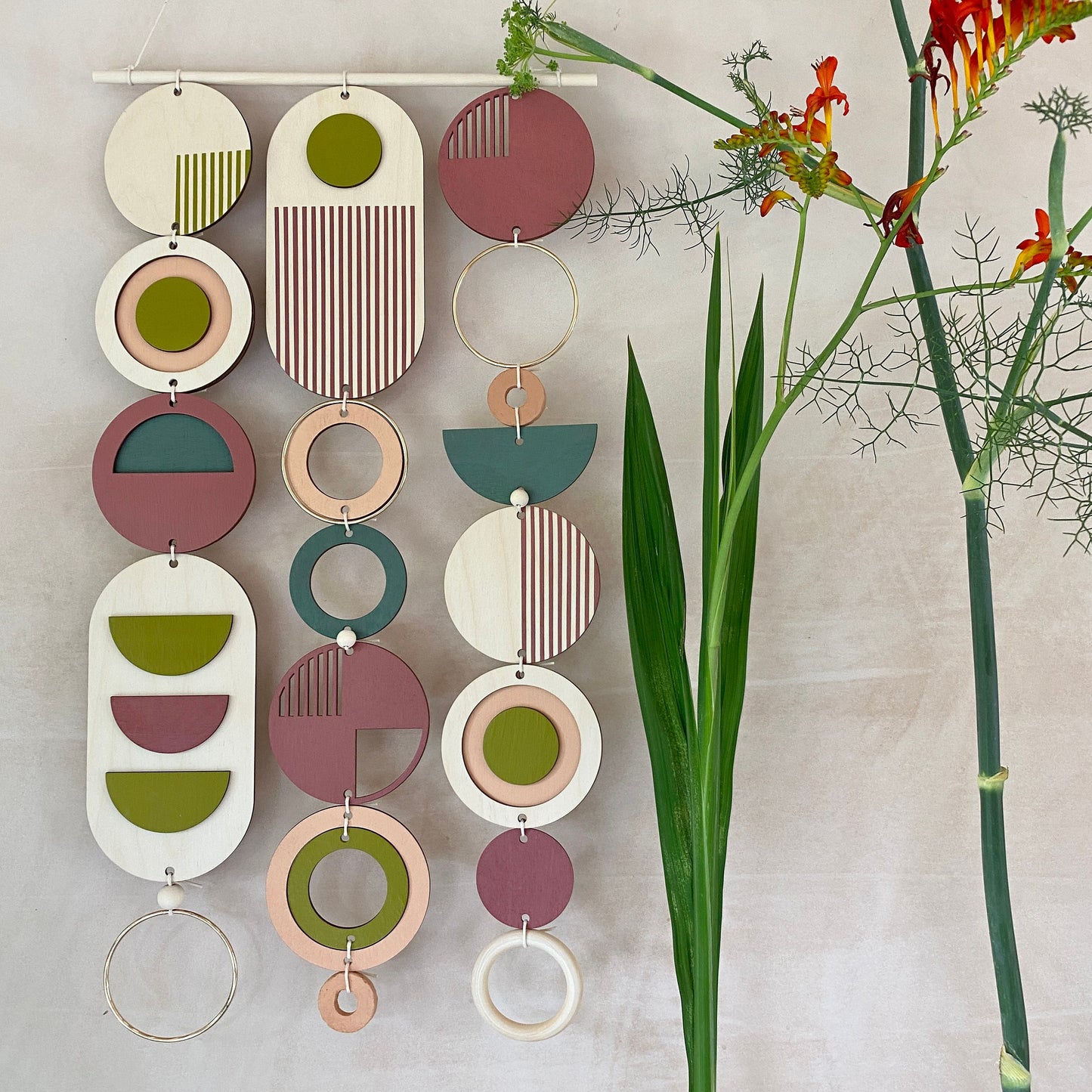 Large Modern Eclectic Wall Art Wooden Decor - Different Artwork - Minimalist Home Decor - Bright home Decor- Unique Centre Piece Art - large Wall Tapestry - Wood Art