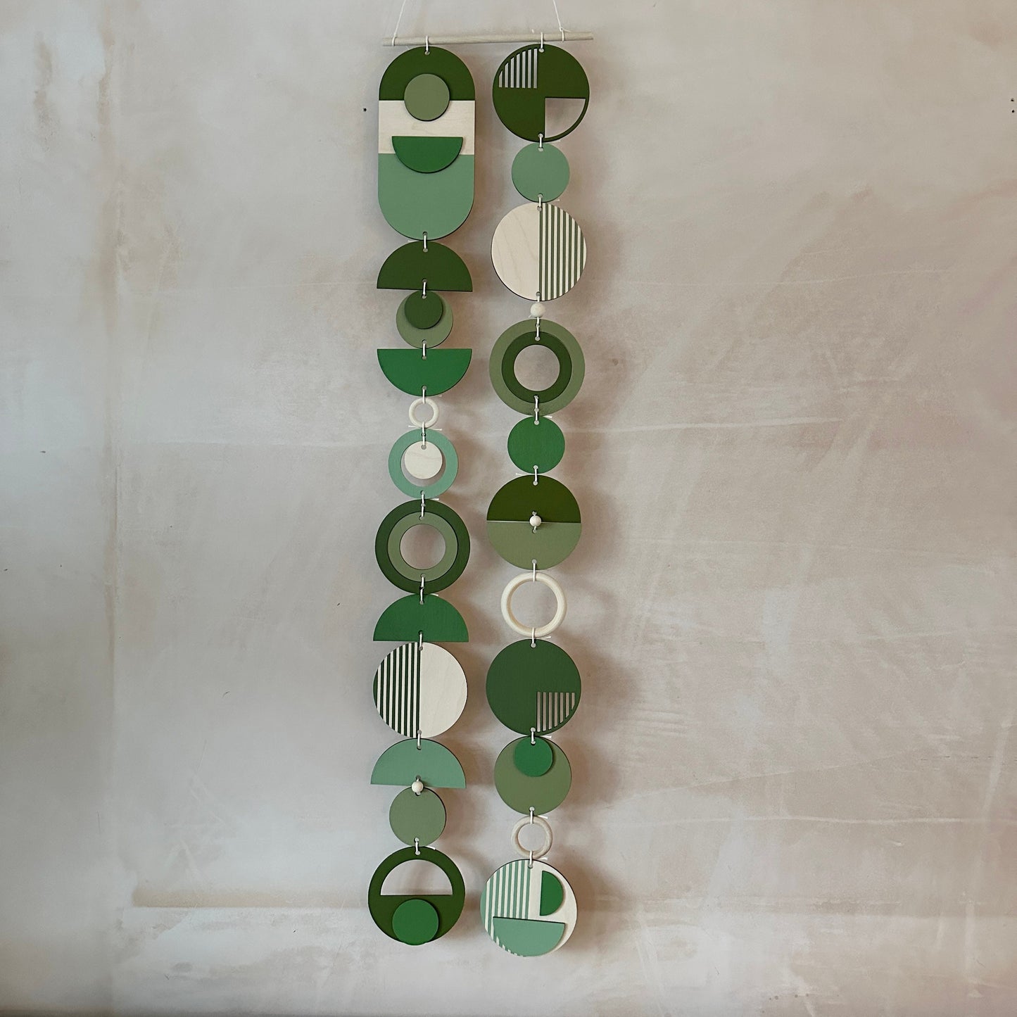 Green Modern Wall Art - Geometric Artwork - Minimal Home Decor - New Home Trend - Slim Wall Art - Long Wall Tapestry - Green Wall Hanging