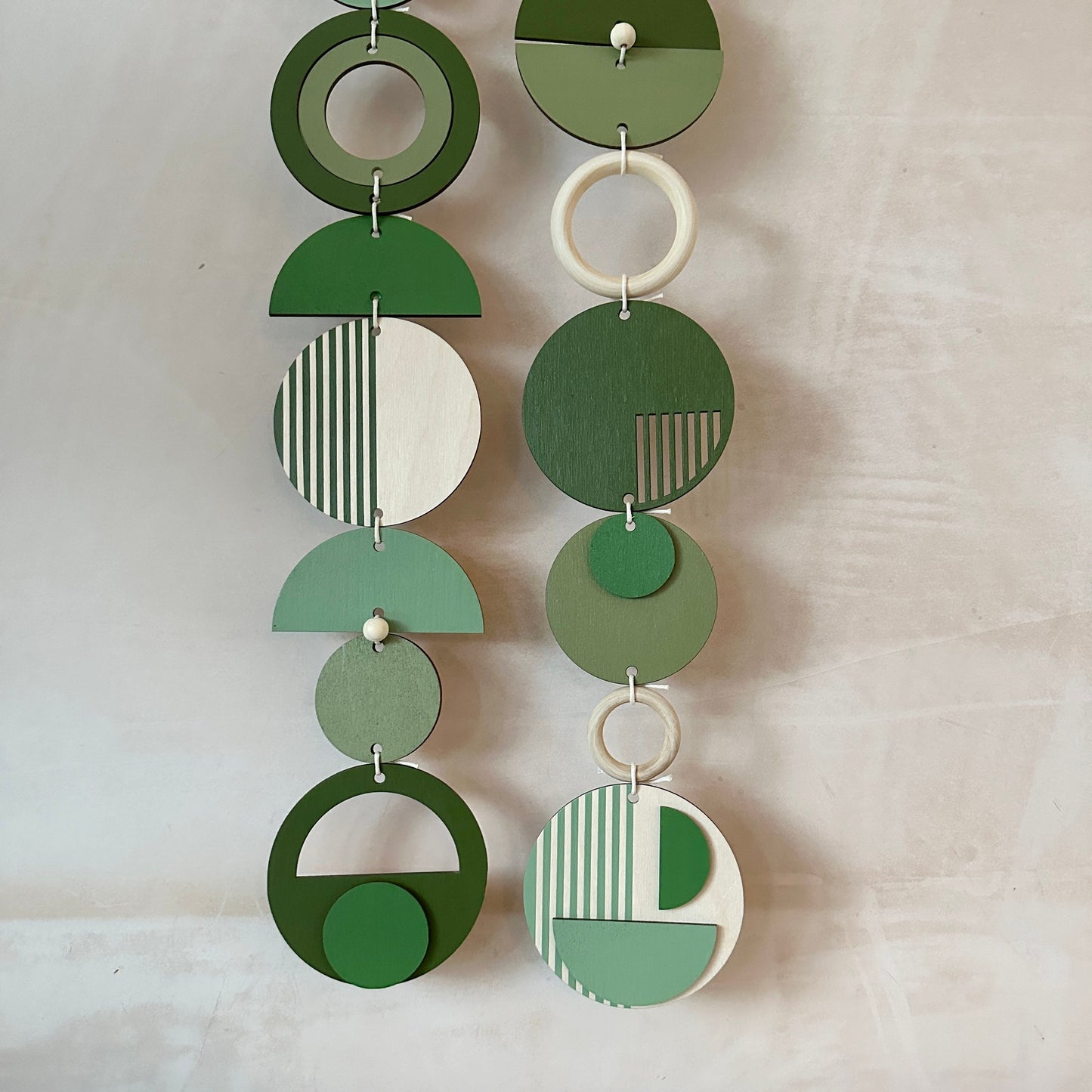 Green Modern Wall Art - Geometric Artwork - Minimal Home Decor - New Home Trend - Slim Wall Art - Long Wall Tapestry - Green Wall Hanging