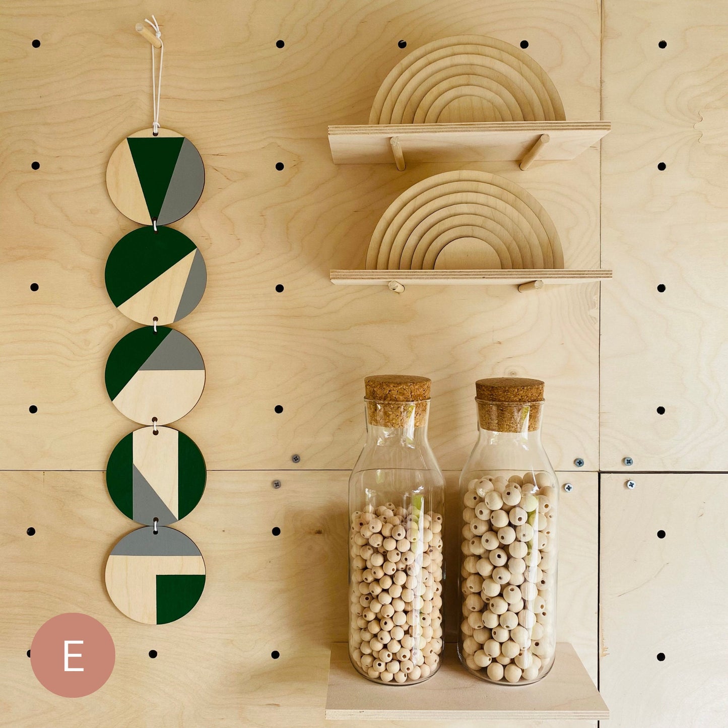 Colourful Grey Art - Bright Wall Hanging Art -  Geometric Wall Hanging - Colourful Wall Decor