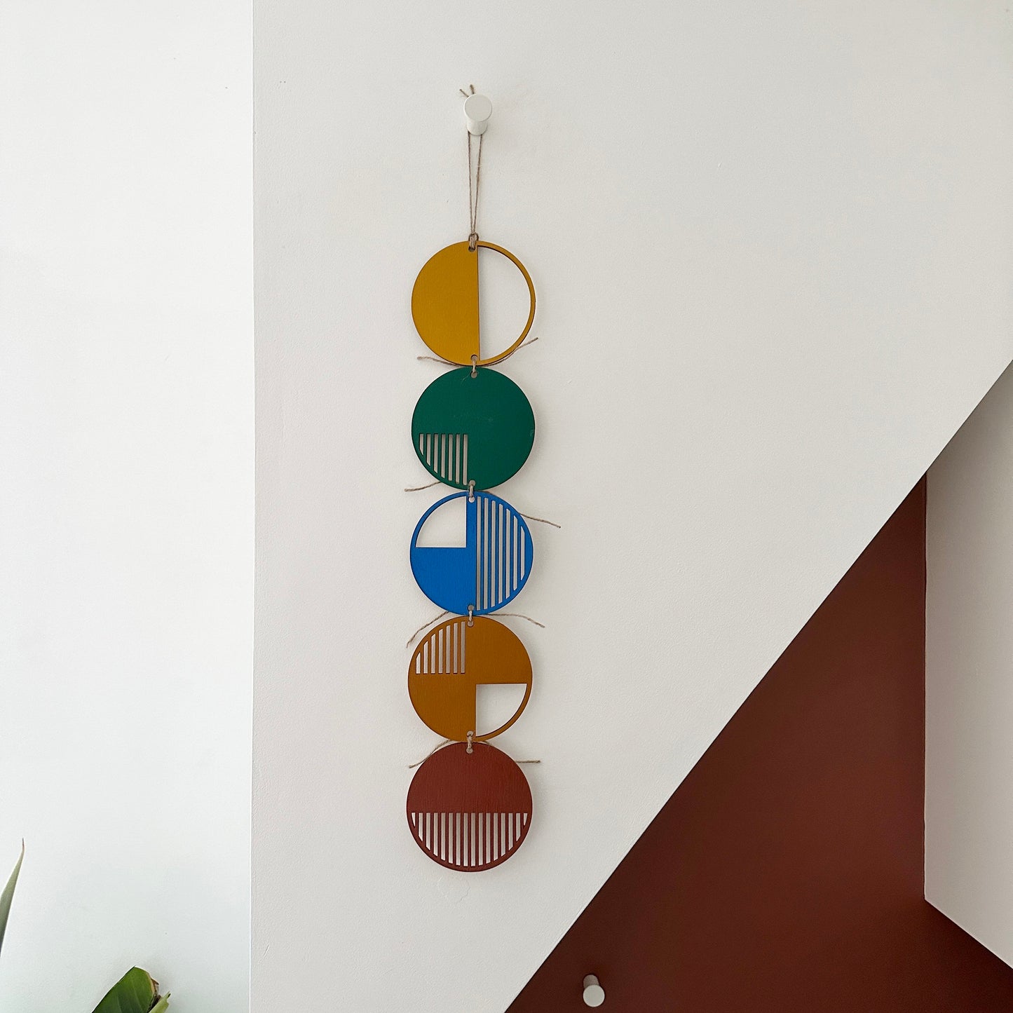 Strong Colours Wall hanging - Geometric Art - Wood Decor - Monochrome Art - Mono Wall Hanging - Wall Art Decor - Earthy Cut Out Art