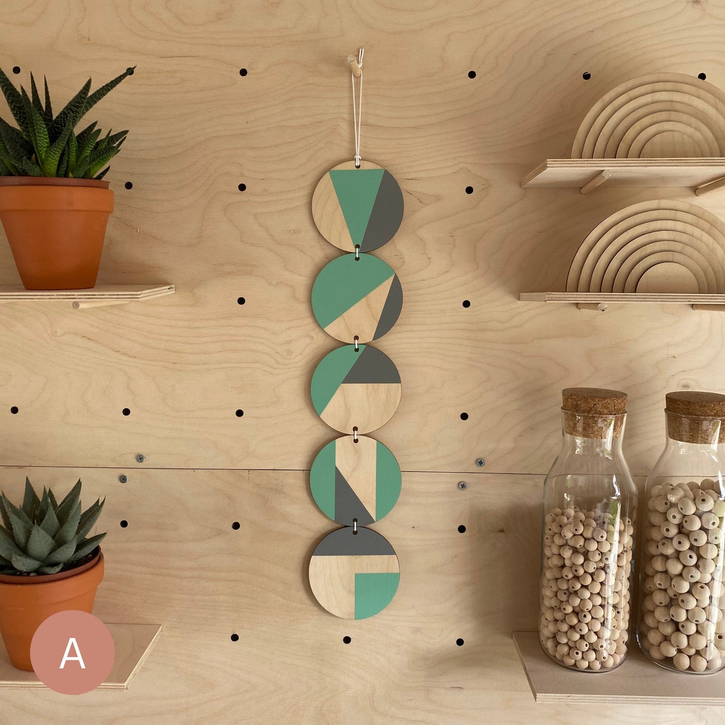 Colourful Grey Art - Bright Wall Hanging Art -  Geometric Wall Hanging - Colourful Wall Decor