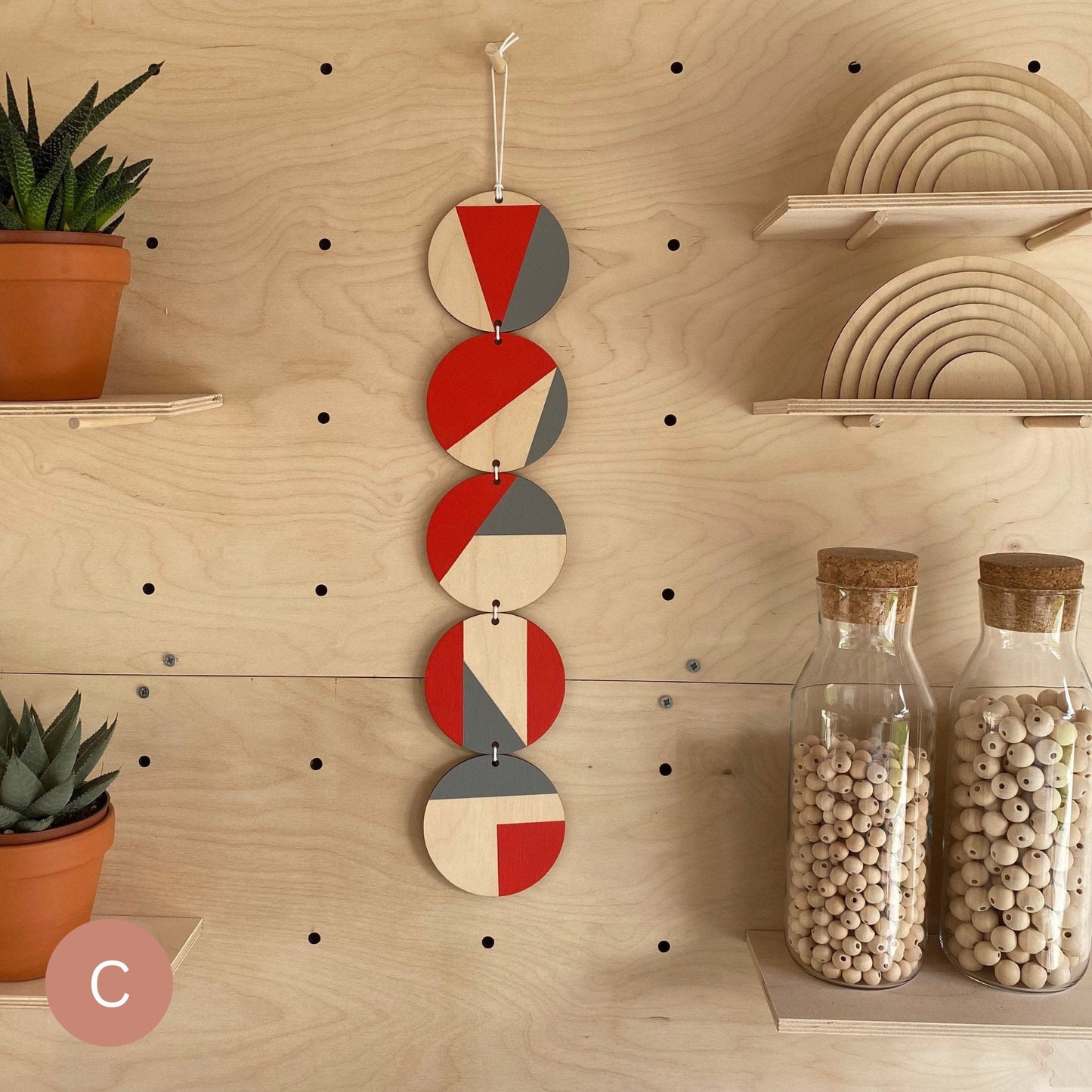 Colourful Grey Art - Bright Wall Hanging Art -  Geometric Wall Hanging - Colourful Wall Decor