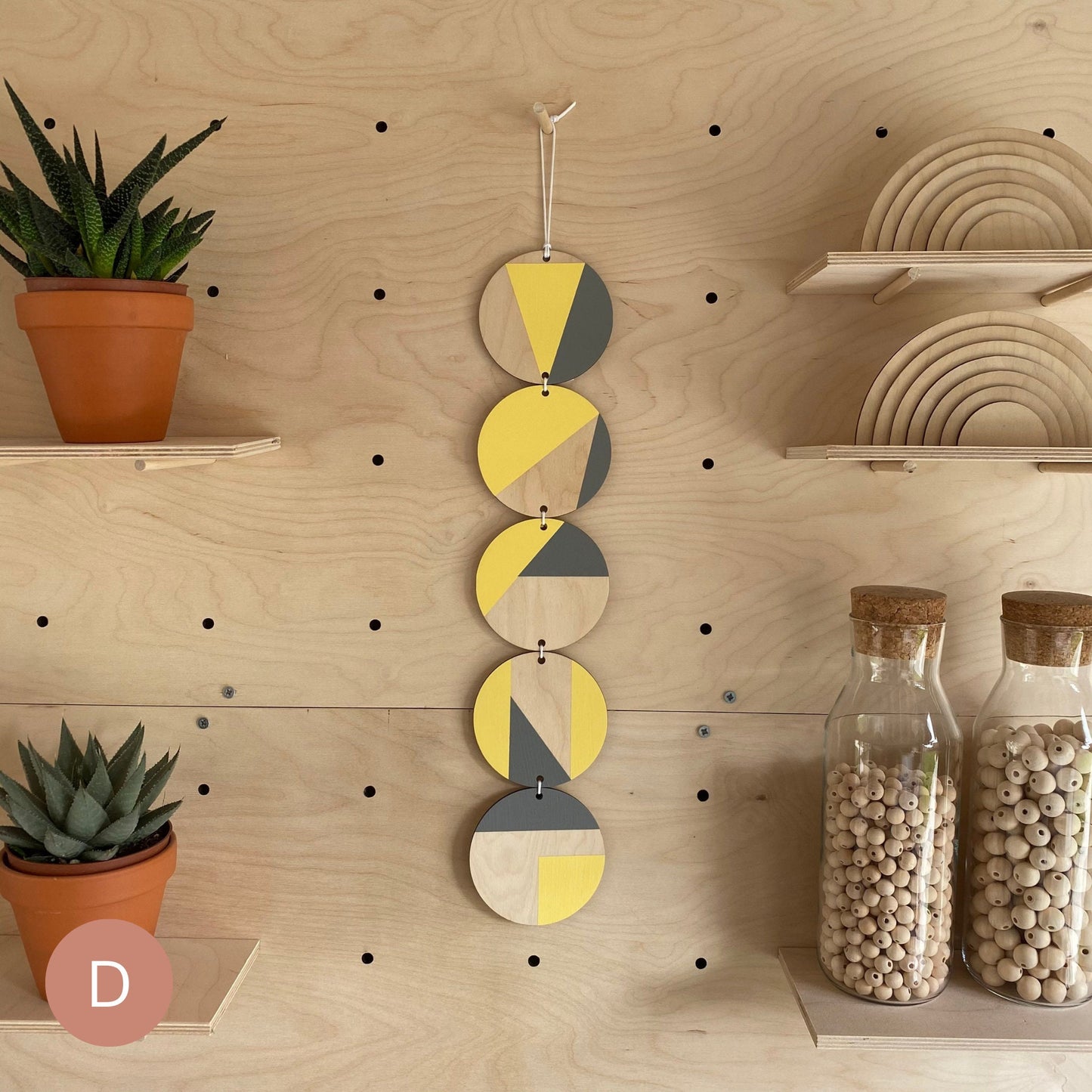 Colourful Grey Art - Bright Wall Hanging Art -  Geometric Wall Hanging - Colourful Wall Decor