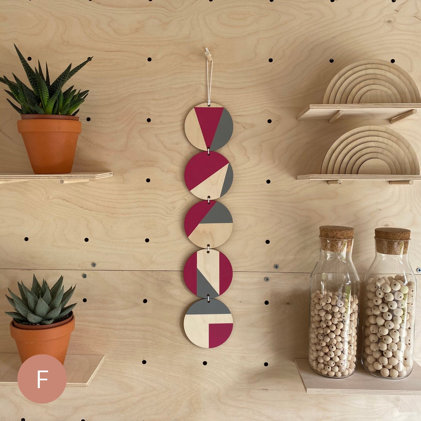 Colourful Grey Art - Bright Wall Hanging Art -  Geometric Wall Hanging - Colourful Wall Decor