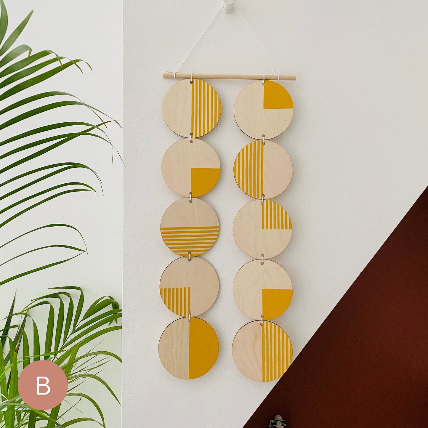 Colourful Monochrome Geometric Wooden Wall Art