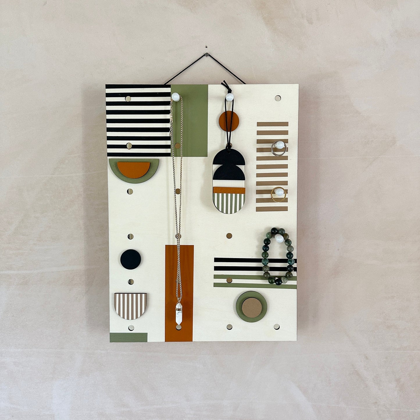 Contemporary Geometric Jewellery Pegboard - Necklace & Accessory Display
