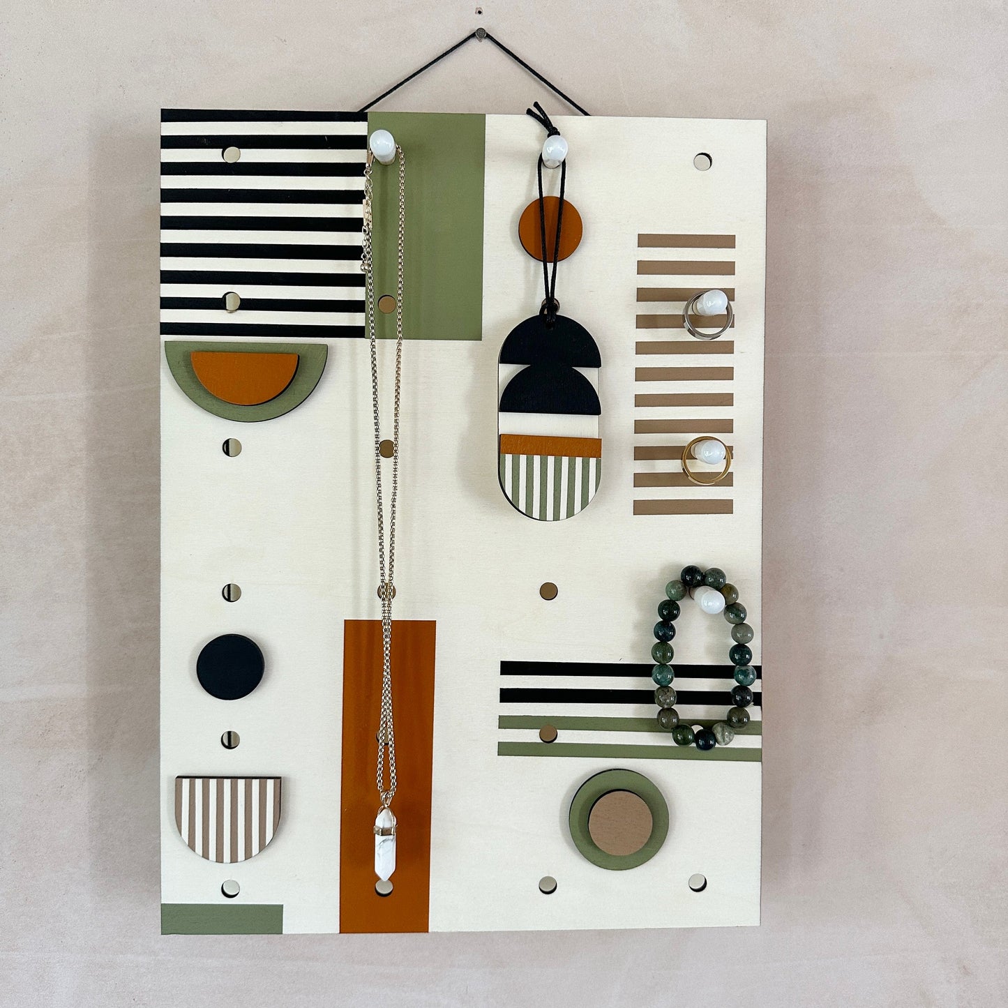 Contemporary Geometric Jewellery Pegboard - Necklace & Accessory Display