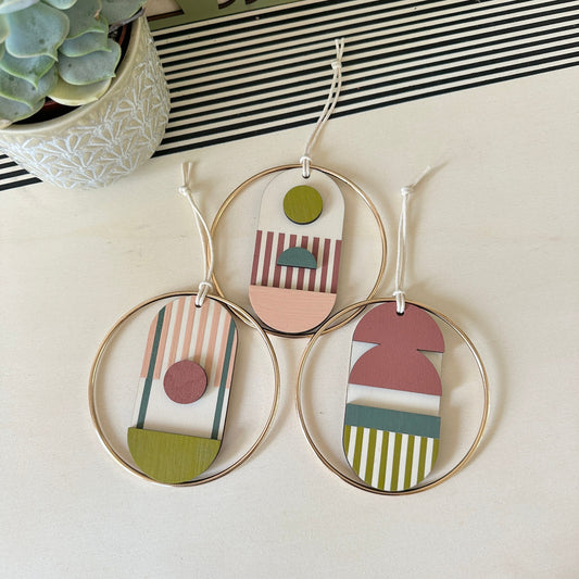 Eclectic Mini Mid-Century Wall Art - Little Wooden Decoration - Contemporary Wall Decor