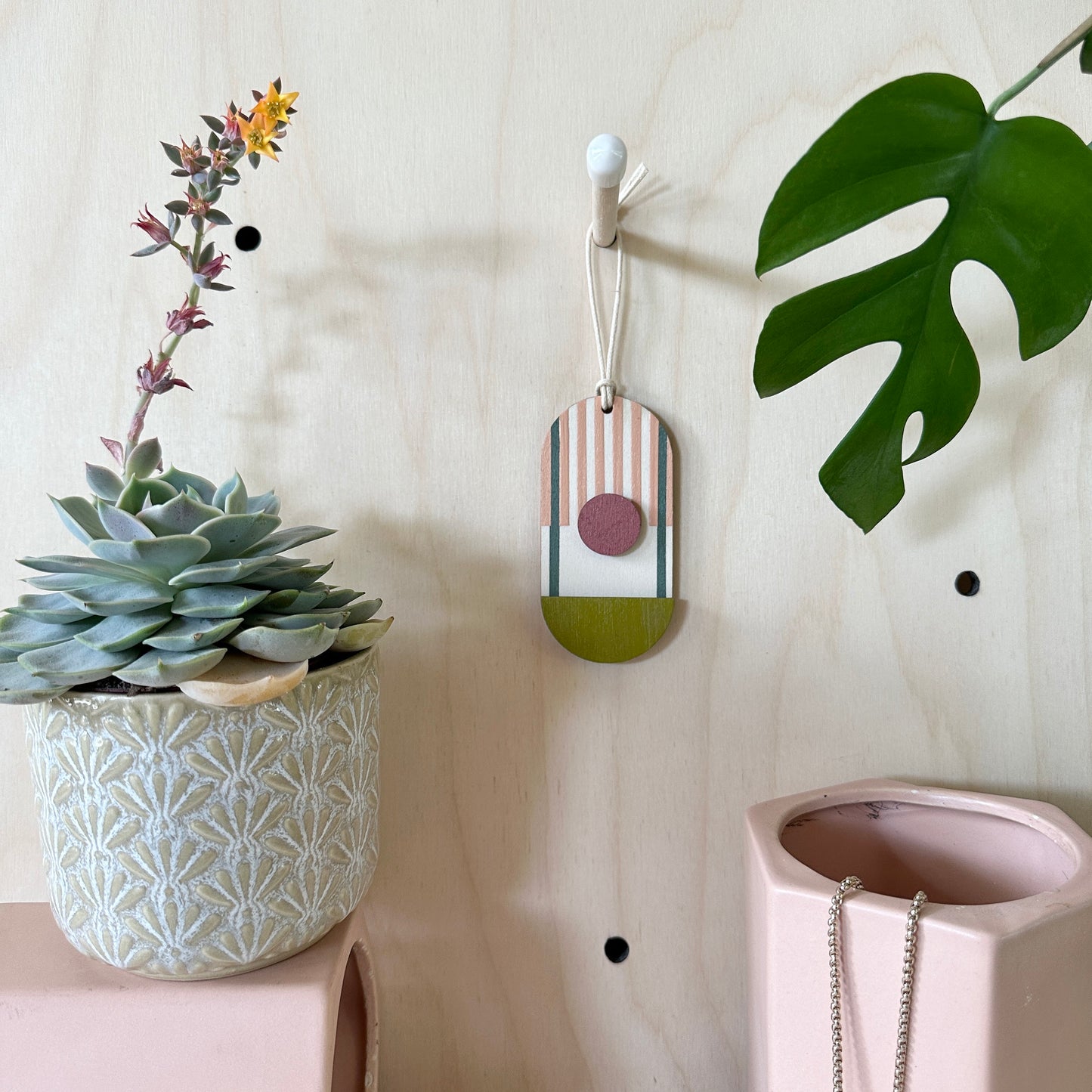 Geometric - Mini Mid-Century Wall Art - Little Wooden Decoration - Eclectic Collection