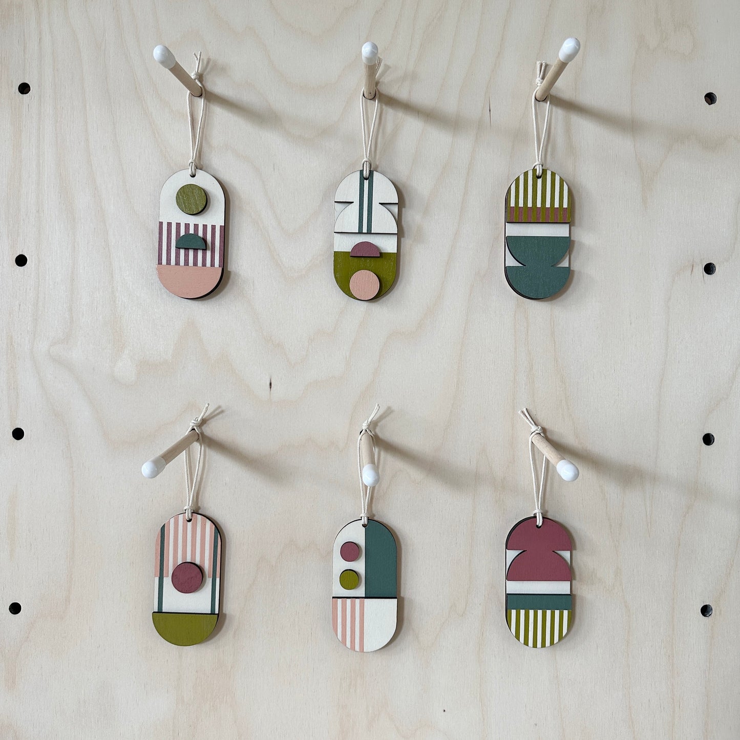 Geometric - Mini Mid-Century Wall Art - Little Wooden Decoration - Eclectic Collection