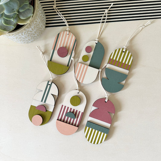 Geometric - Mini Mid-Century Wall Art - Little Wooden Decoration - Eclectic Collection