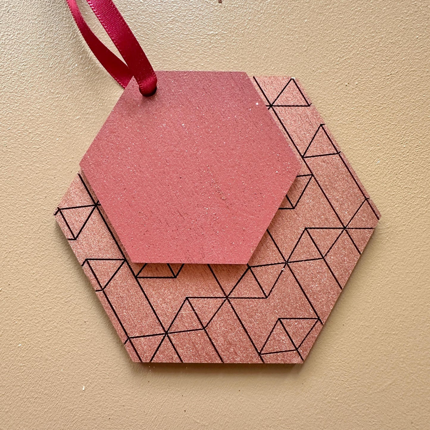 Sets of Christmas Decorations - Geometric Wooden Ornament - Tree Ornament - Holiday Decor