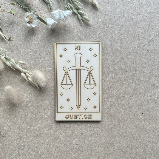 Tarot Card - Justice - Balance - Truths-  Laser Cut 4mm Plywood Tarot Card